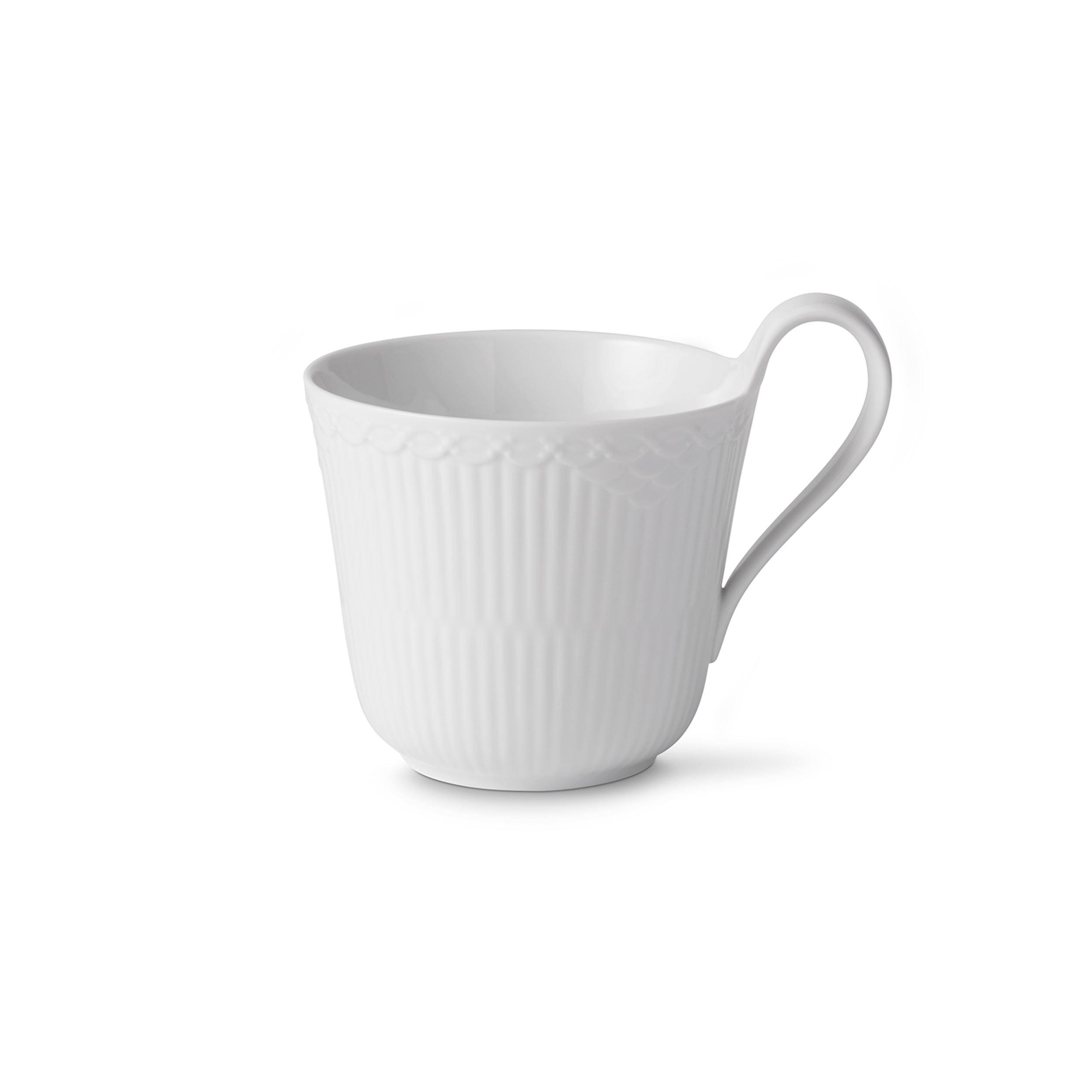 Royal Copenhagen White Fluted Half Lace High Handled Mug - Avayadevconnect