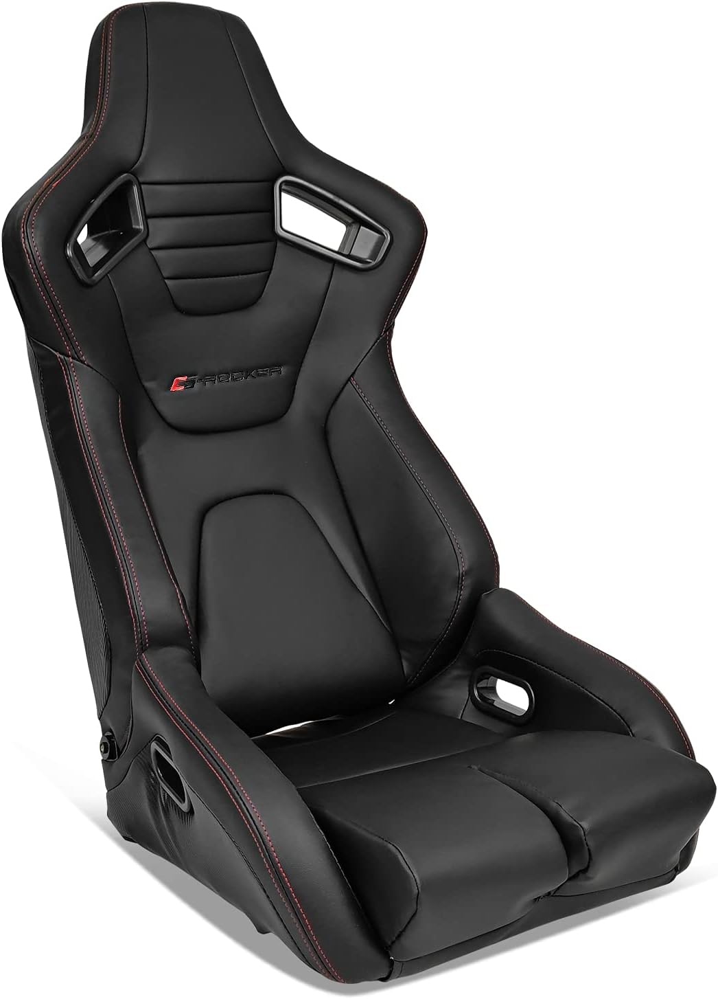 IKON MOTORSPORTS, Universal Bucket Racing Seat Left Driver Side with Dual Slider, Blue PU Leather Reclinable