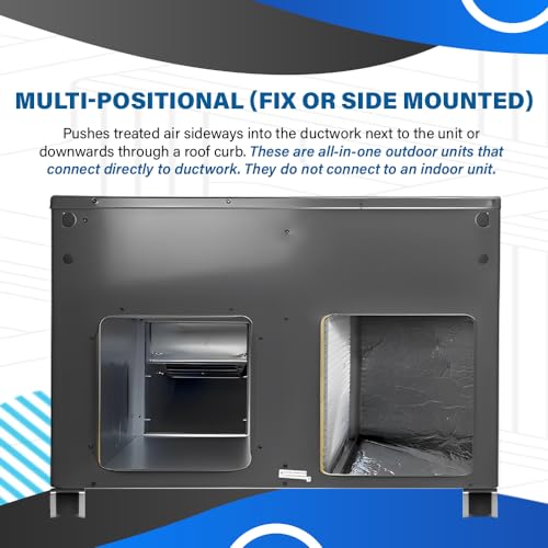 Goodman 13.4 SEER2 4 Ton 60k-100k BTU Packaged Unit System w/Additional Kit & Gas Choices (Natural or Propane) | Multi-positional Orientation