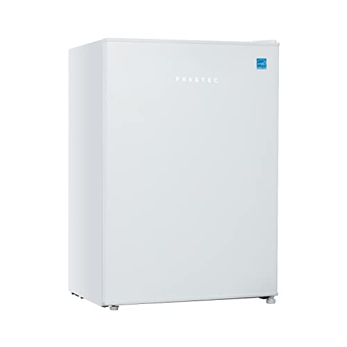 Frestec Compact Fridge 3.2 CU.FT. Mini Dorm Refrigerator Small Fridge with Freezer, 37 dB Low Noise, Adjustable Temperature, Reversible Door