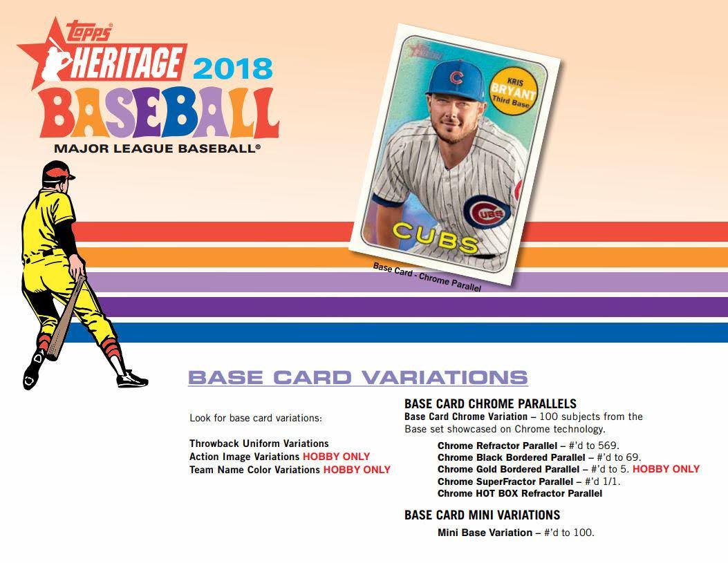 MLB Topps 2018 Heritage Baseball Trading Card Hobby Box