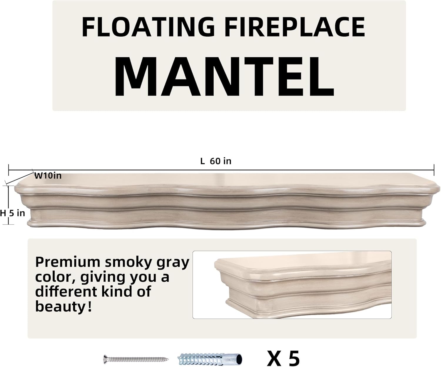 Fireplace Mantels, Solid Rustic Wood Floating Mantel Shelves