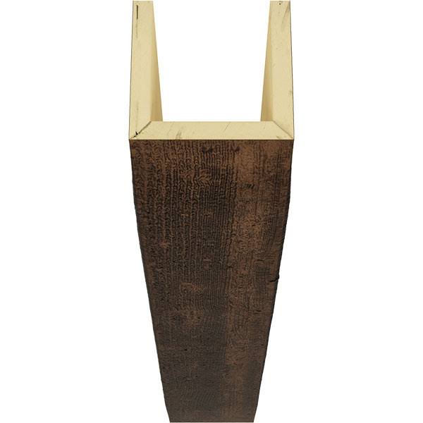 Ekena Millwork BMRS3C0080X080X120ZD 8x22W x 8x22H x 10&L 3-Sided (U-beam) Rough Sawn Endurathane Faux Wood Ceiling Beam, Premium