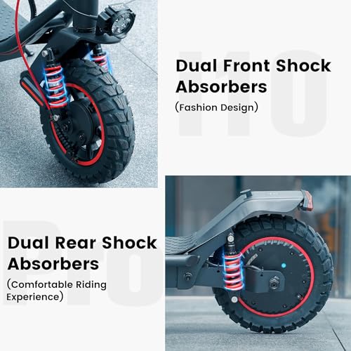 iScooter Electric Scooter Adults, 50/37 Miles Long Range,25/28 MPH Max Speed,750/800W Motor E Scooter Foldable with 10" Pneumatic Tires, Turn Signals