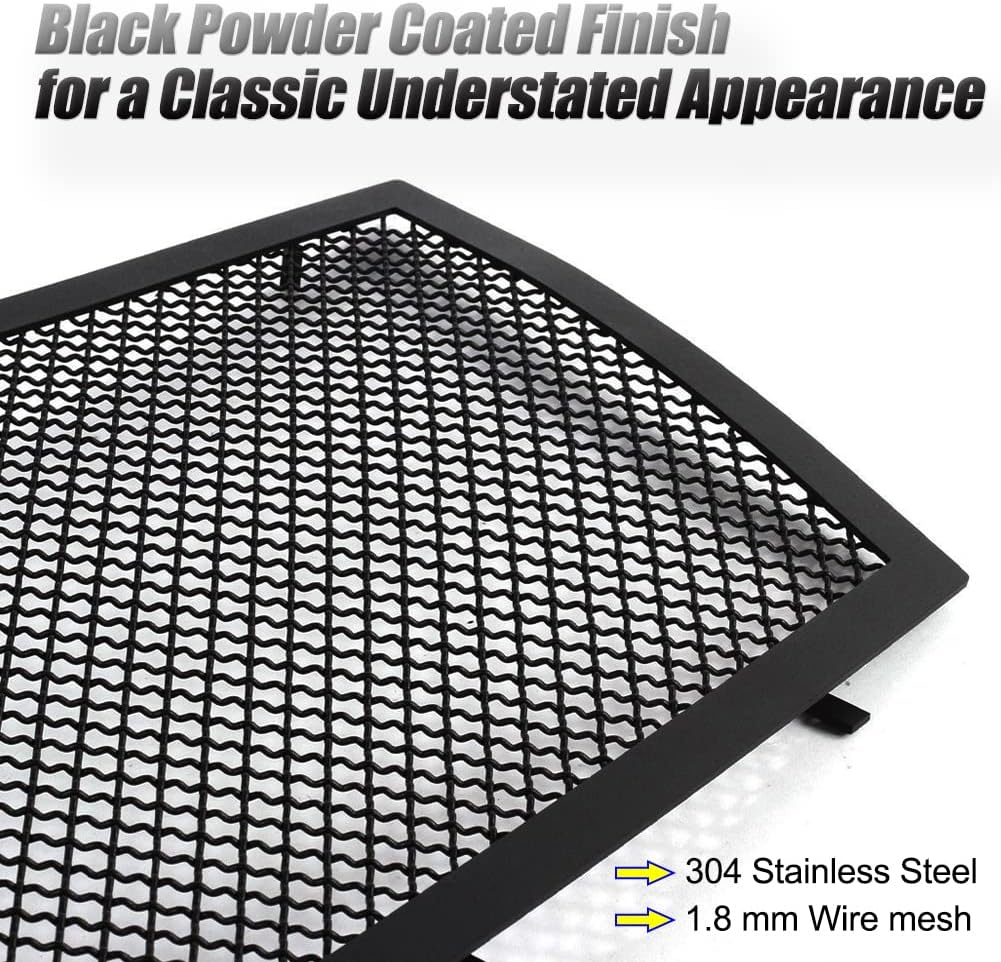 Compatible with 2008-2013 Cadillac CTS Stainless Steel Mesh Grille Grill Insert Combo (Not For CTS-V or model with Adaptive Cruise Control) (chrome
