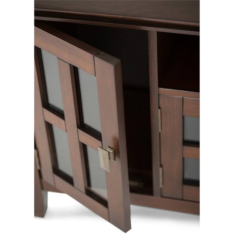 Simpli Home Artisan Contemporary Solid Wood 72x22 TV Media Stand in Russet Brown