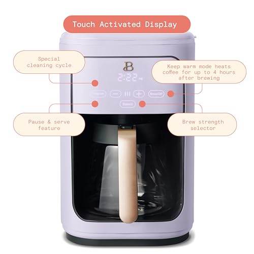 Beautiful Coffee Maker, 14-Cup, Touch-Activated Display, Programmable, Automatic Shut-Off, 1200W, Keep Warm, 24h Timer (Cornflower Blue)