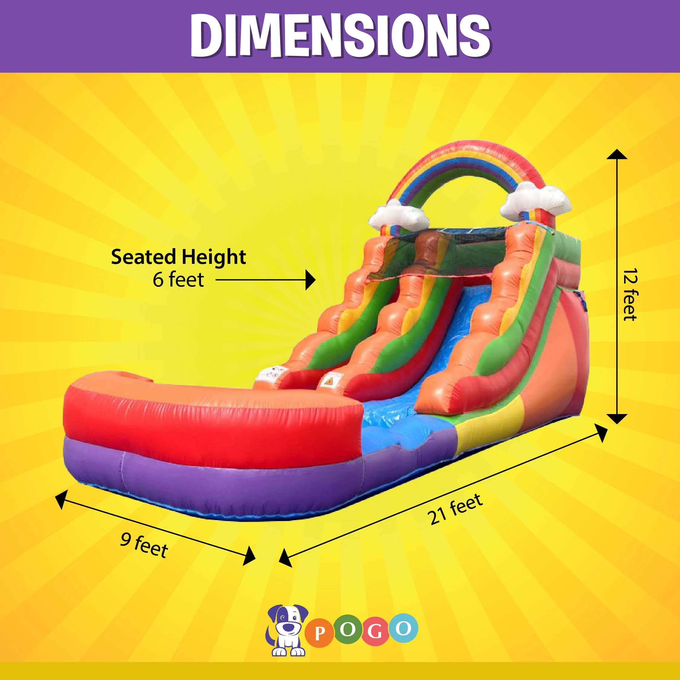Pogo Bounce House Crossover Kids Inflatable Water Slide, Pink Unicorn with Blower, 12 ft
