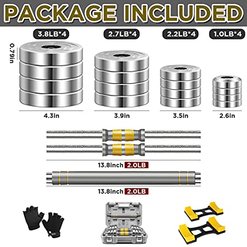 PHOEROS Adjustable Dumbbell Set - 44/66/88 LBS weights set, Dumbbell Barbell 3 in 1