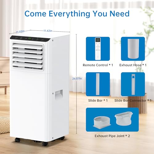 Acekool 8,000BTU Portable Air Conditioner, 3-in-1 Portable AC Unit Cools Up to 350 Sq.Ft, Air Conditioner with Sleep Mode/24Hrs Timer