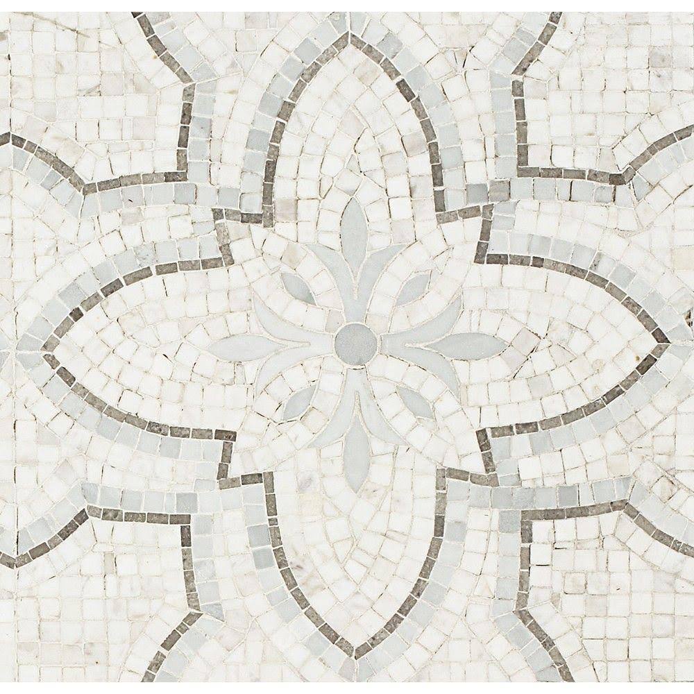 Garden Random Sized Marble Mosaic Tile in White/Gray Ivy Hill Tile