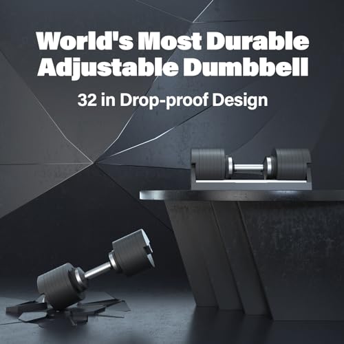 SNODE AD80 Drop Proof 80 lbs Adjustable Dumbbell Set -Adjustable Weights with Cast Iron Plates and Cradle, Knurled Handle, Fast Adjust