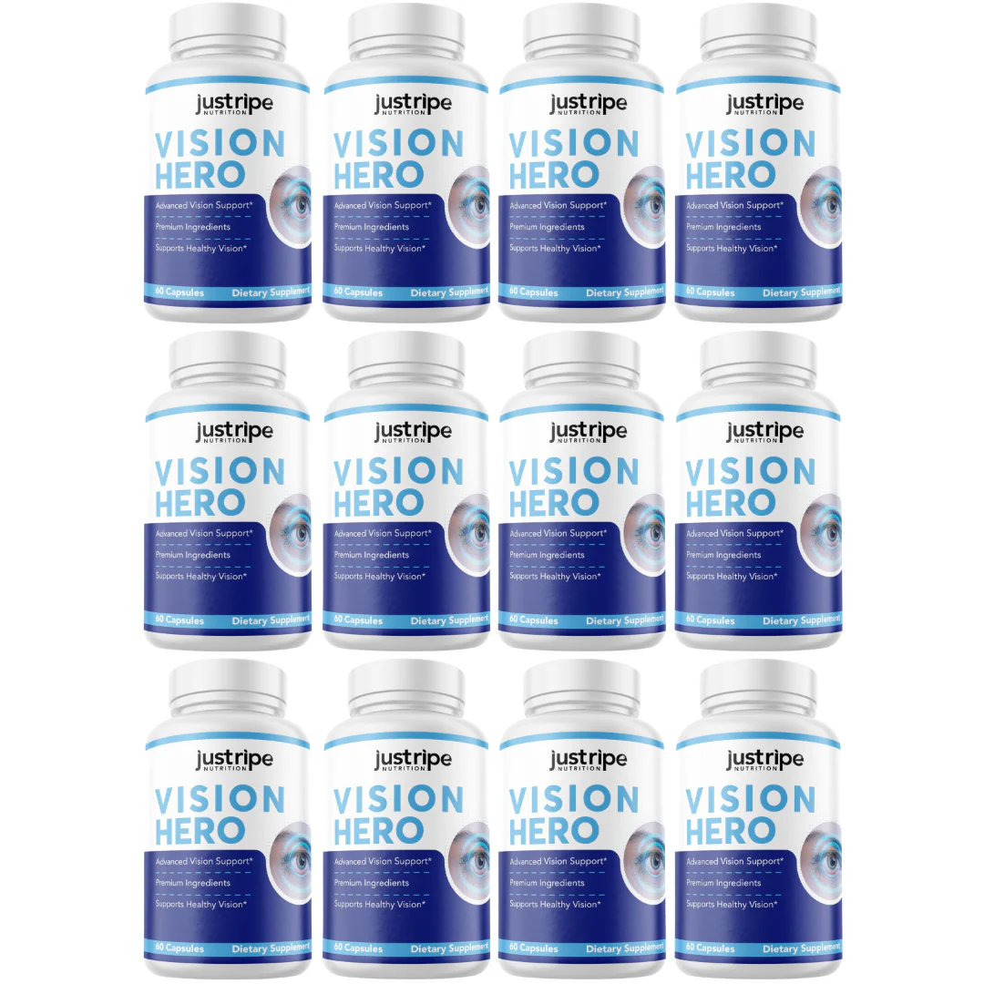 12 Pack Vision Hero Eye Supplement Supports Healthy Vision (60 Capsules) - Kansas Nuitrition - HNZSDS