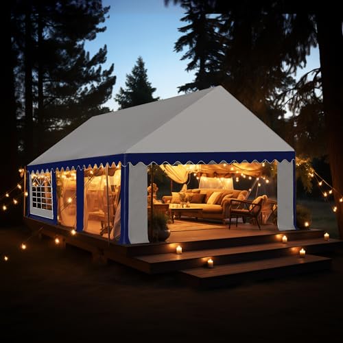 PHI VILLA 20'x16' Outdoor Heavy Duty Party Tent Large Commercial Canopy Wedding Event Shelter with Removable Sidewalls & 3 Storage Bags for Patio