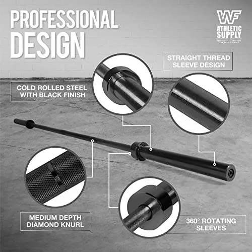 WF Athletic Supply 290lb & 300lb & 555lb Traditional/Classic Olympic Weight Plates Set with 7 ft. Olympic Barbell, Great for Strength Training