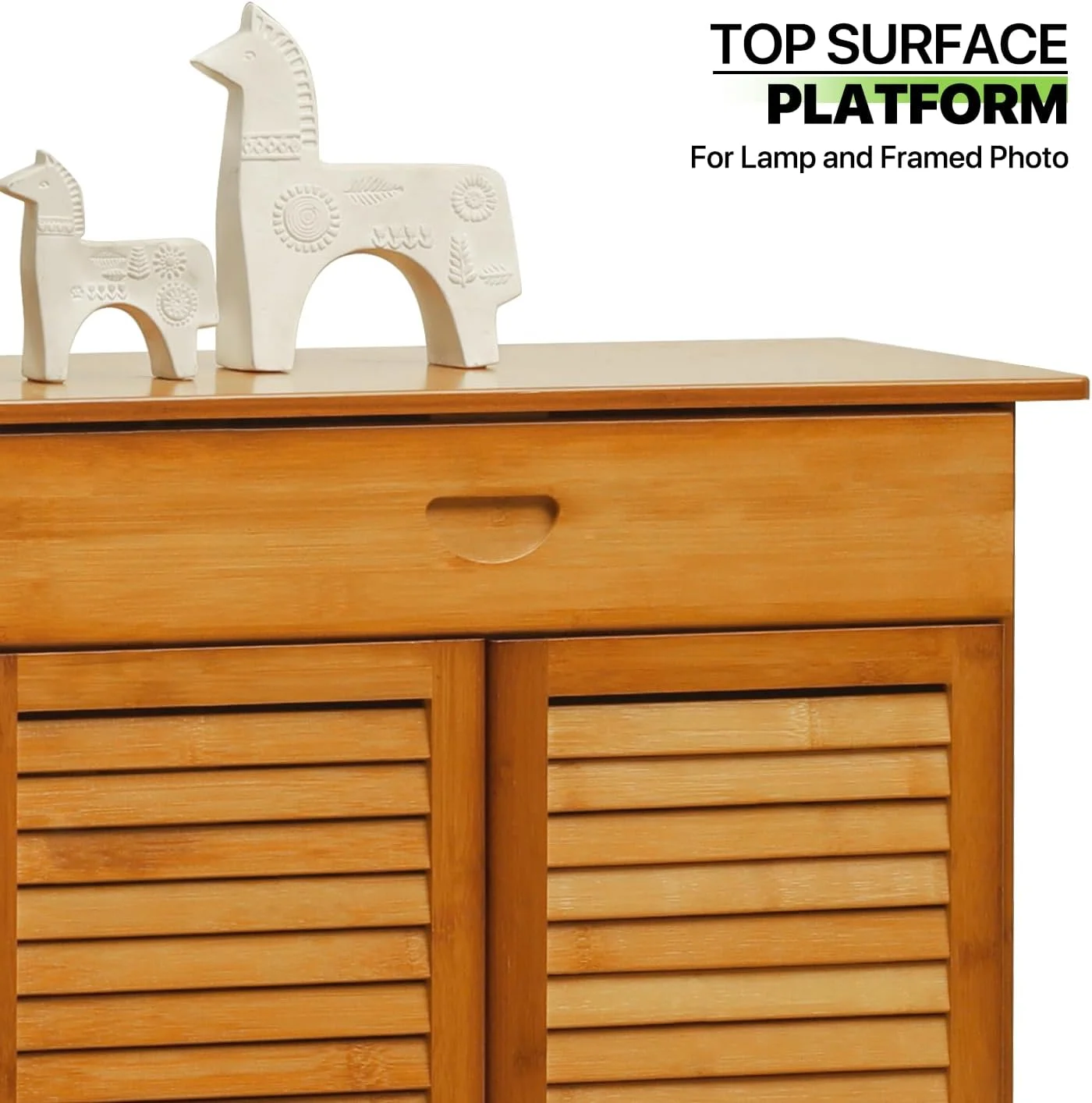 Bamboo Multi-Tier Shoe Storage Cabinet With Drawer & Shutter Door For Narrow Closet, Hallway, Living Room