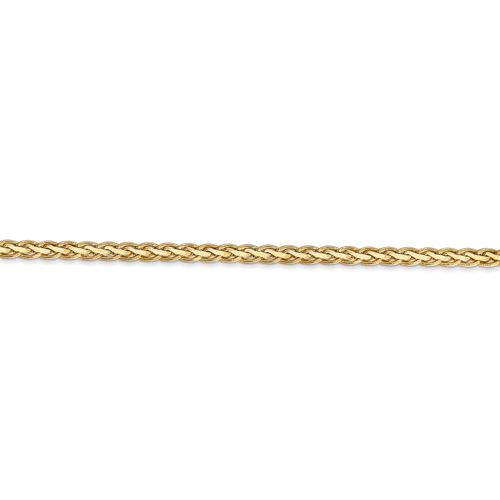 Real 14kt Yellow Gold 3mm Flat Wheat Chain; 24 inch; Lobster Clasp; for Adults and Teens; for Women and Men