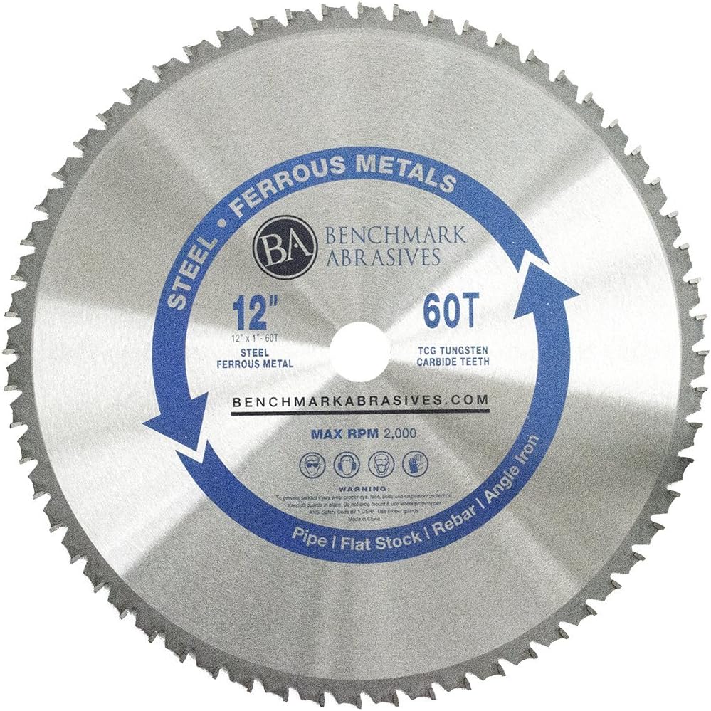 Benchmark Abrasives 14" 80 Tooth Tungsten Carbide Tips Saw Blade for Thin Steel and Ferrous Metals