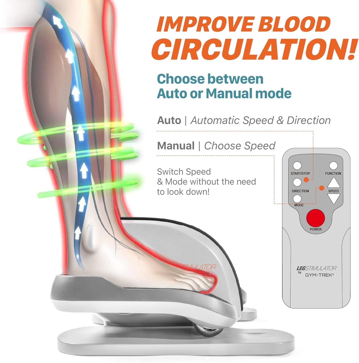 LegStimulator Seated Under Desk Elliptical Electric Machine w Remote Control Portable Trainer Pedal Exerciser LCD Monitor Compact Trainer for Home &