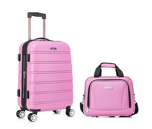 Rockland Melbourne Hardside Expandable Luggage with Spinner Wheels, 2TONENAVY, 2 Piece (20/28)