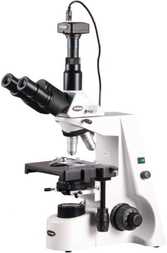 AmScope T690C-M Digital Trinocular Compound Microscope, 40X-2500X Magnification, WH10x and WH25x Super-Widefield Eyepieces, Infinity Objectives