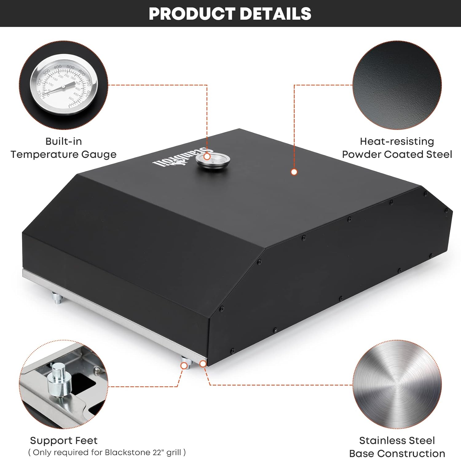 Stanbroil Outdoor Pizza Oven Pizza Maker for Blackstone 22", 28" Tabletop Griddles Cooking Station