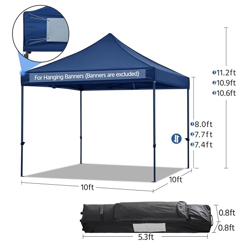 Yaheetech Heavy Duty Pop Up Canopy Tent, 10x20 Commercial Instant Shelter Tent for Wedding, Parties, Adjustable Outdoor Canopy with Wheeled Carry Bag