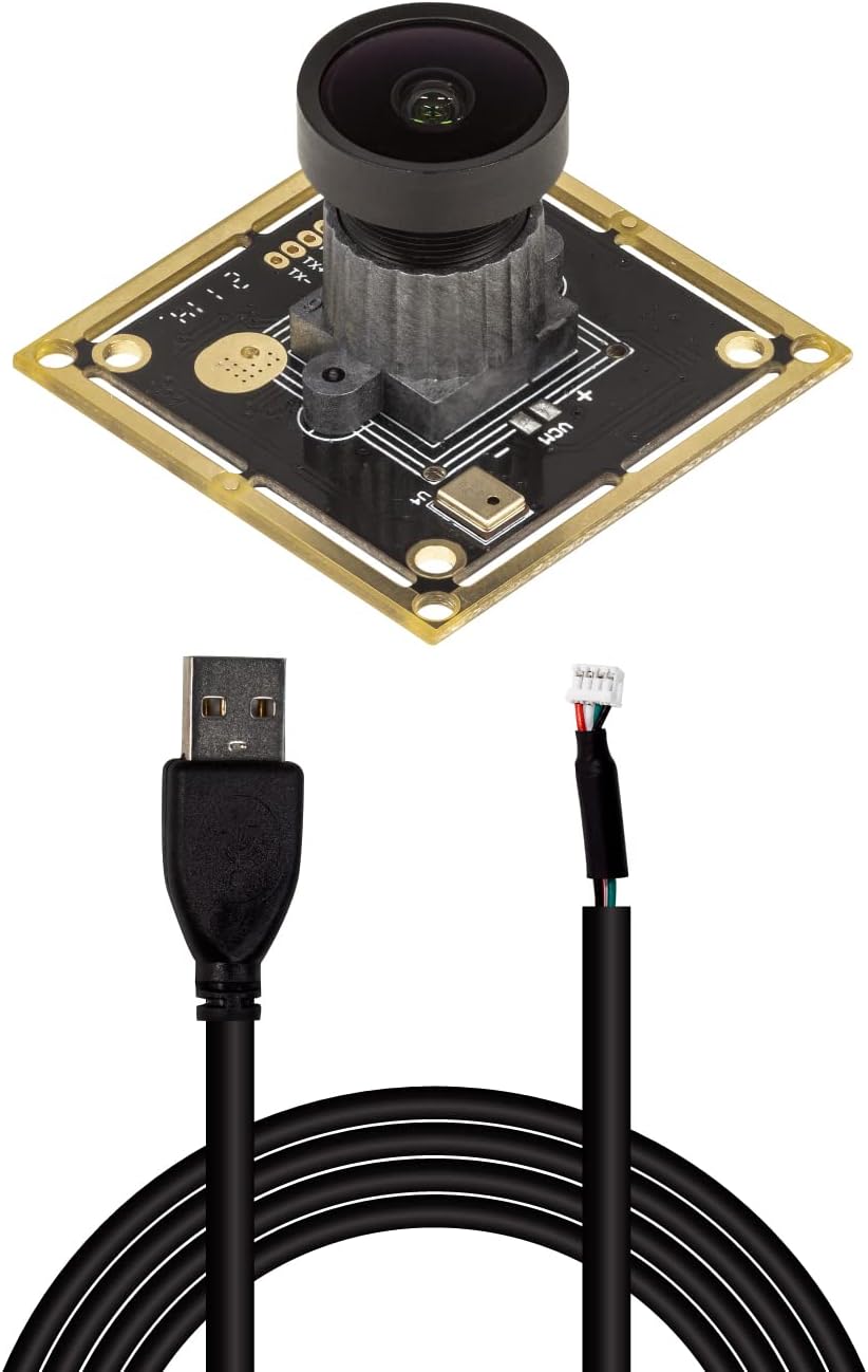 Arducam 8MP 1080P Auto Focus USB Camera Module with Microphone, 1/3.2” CMOS IMX179 Mini UVC USB2.0 Webcam Board with 3.3ft/1m Cable for Windows