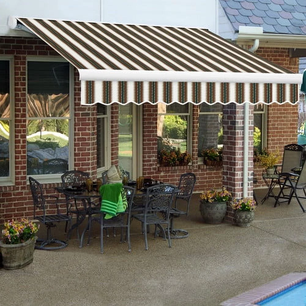 Awntech Key West Full-Cassette Left Motor with Remote Motorized Retractable Awning