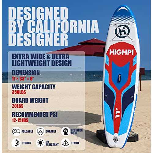 Highpi Inflatable Stand Up Paddle Board Vertically Center-Folded SUP - Sports Supplies Online Store