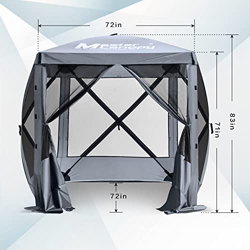 MASTERCANOPY 12x12FT Pop Up Gazebo Screen Tent - Instant Screen House with Netting, Quick Set, Outdoor Canopy Shelter with Carry Bag for Camping
