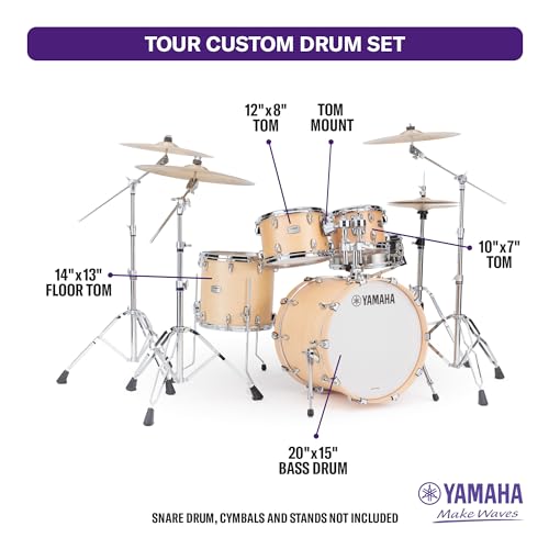 Yamaha Tour Custom Maple 4pc Standard Shell Pack, Chocolate Satin