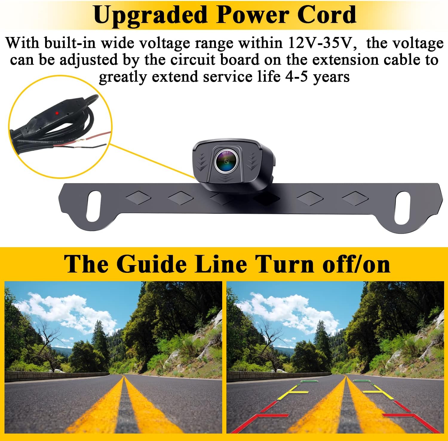 Wireless Backup Camera for Car HD 1080P Truck Bluetooth Backup Camera 5 Inch Split/Full Monitor Rear View System with Digital Signal
