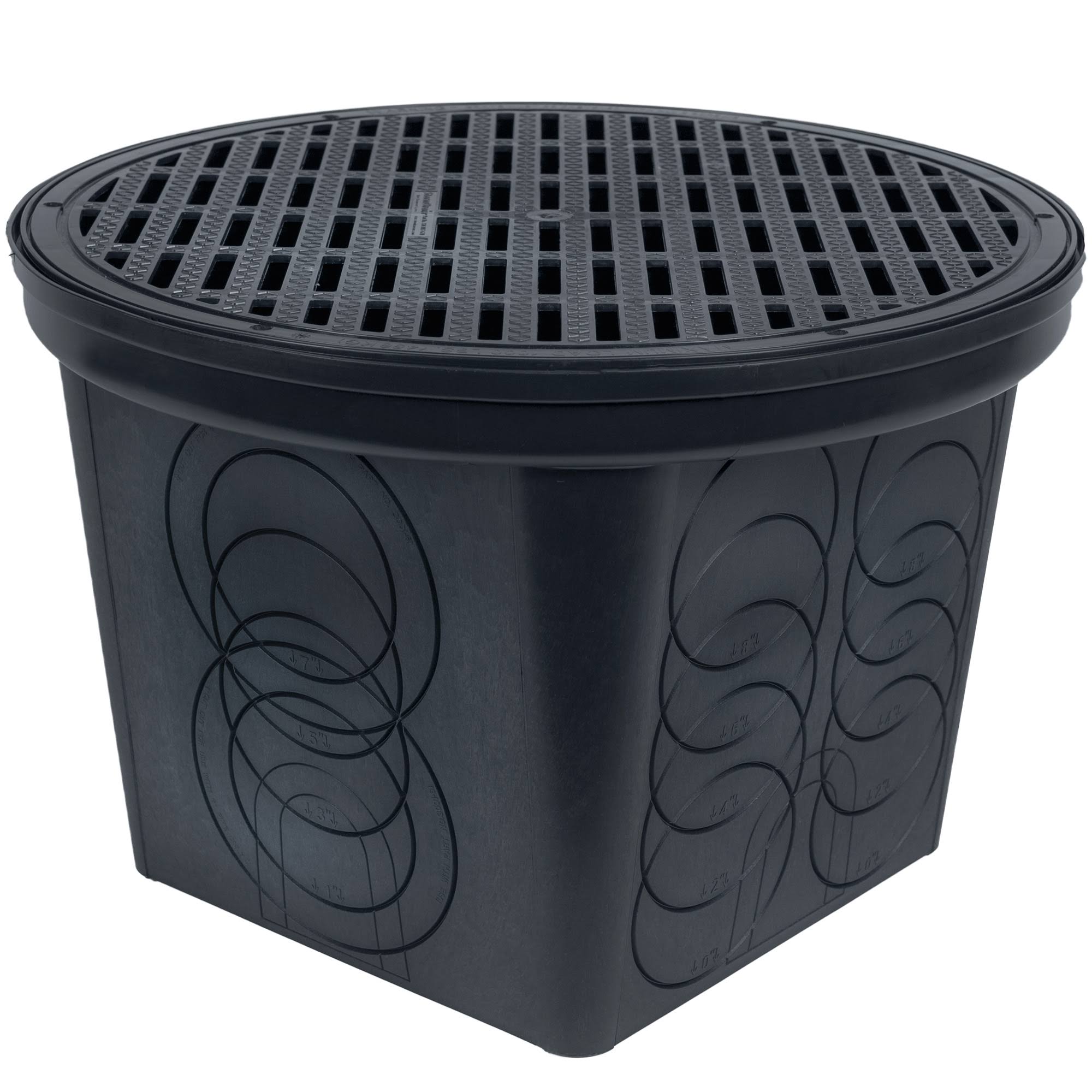 StormDrain FSD-3017-20BKIT 20 in. Large Round Catch Basin with Grate Kit, Black