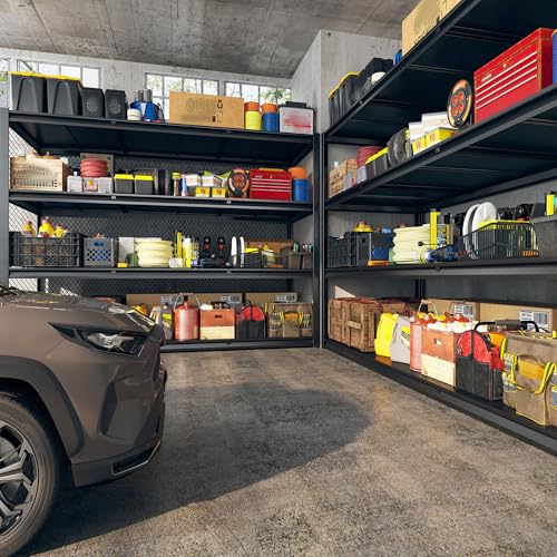 REIBII 60" W Garage Shelving 3000LBS Garage Shelving Heavy Duty Storage Shelves, 5 Tier Metal Shelves, Adjustable Industrial Shelf for Warehouse