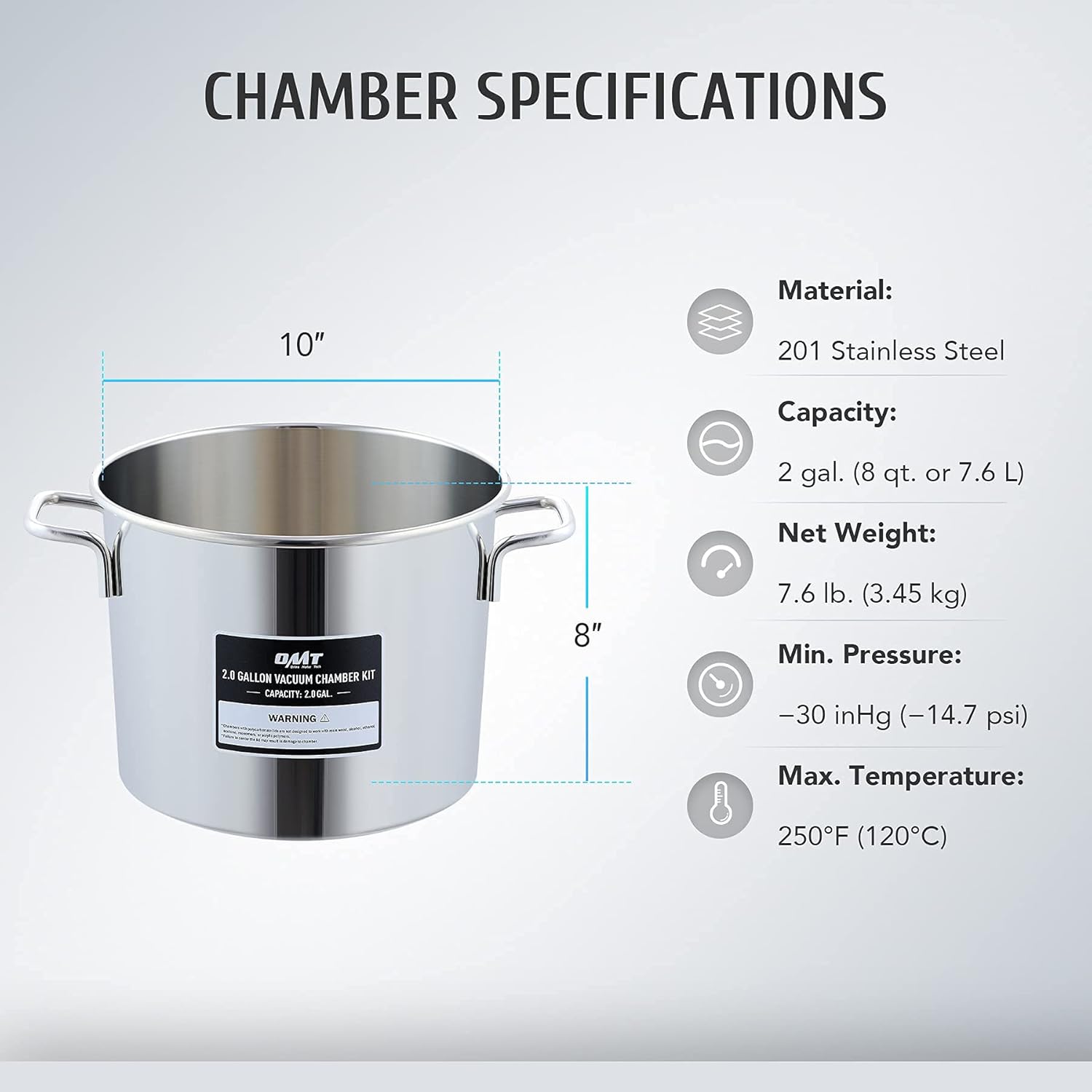 3.5cfm Vacuum Pump and Chamber Kit, 2 Gallon Vacuum Chamber and 38 Micron Vacuum Pump Epoxy Resin Kit