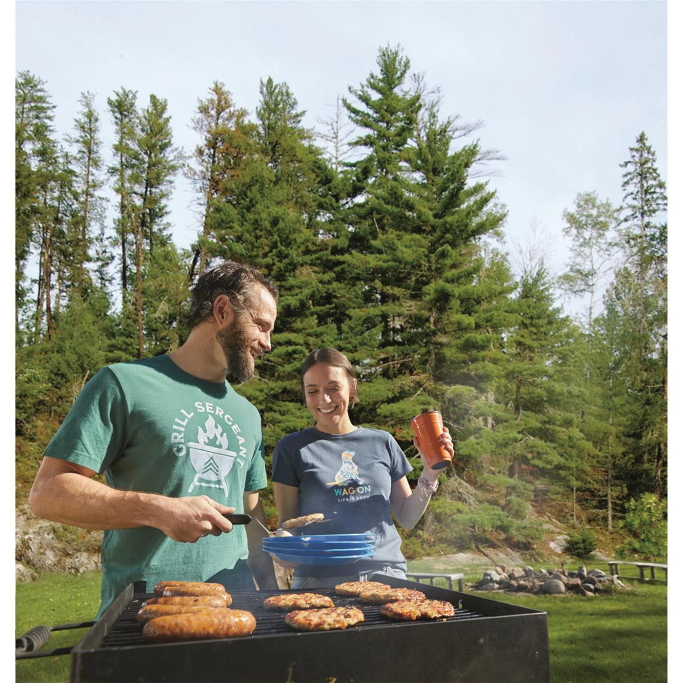 Guide Gear Heavy-Duty Park-Style Charcoal BBQ Grill for Camping, Outdoor Cooking, Backyard, Patio, Camp Grilling Barbecues, Extra Large