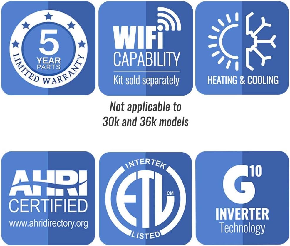 Gree 12,000 BTU 16 SEER LIVO+ Wall Mount Ductless Mini Split Air Conditioner Heat Pump 208/230V
