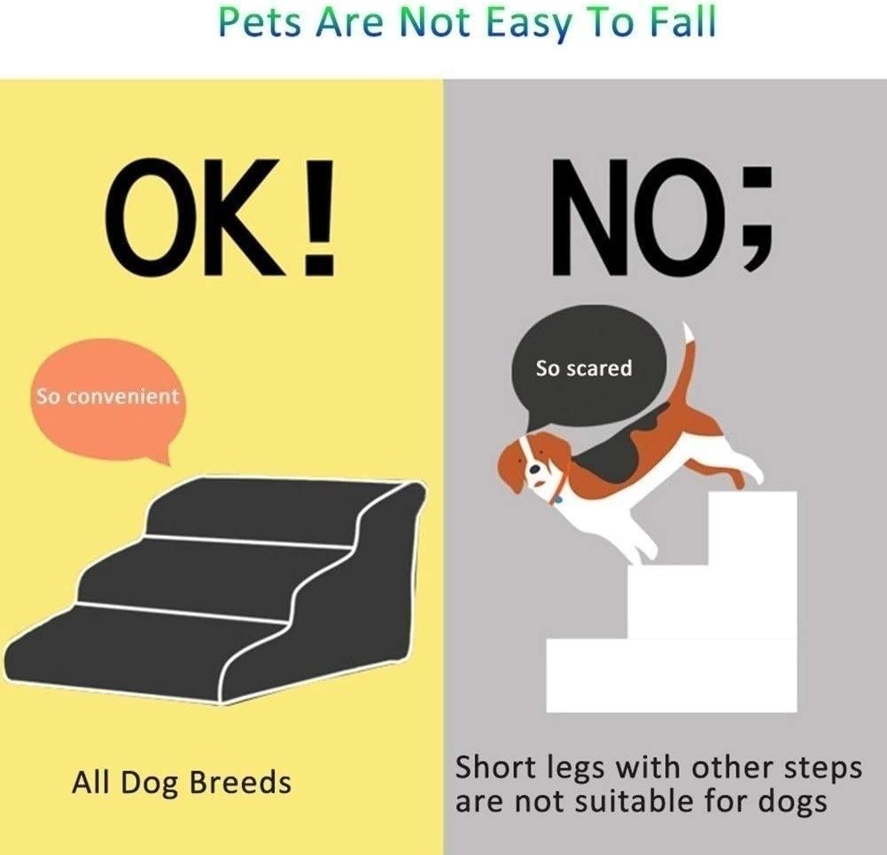 PET STEPS - Dog and Cats Stairs - Lightweight Durable Frame Supports up to 55kg - Non-Slip Feet Provide Added Security Pack of 2
