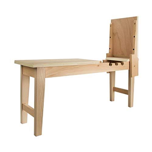 Creative Mark Belgian Art Horse - Drawing Easel with Seating and Storage and Low Profile Canvas Support Back - Beechwood Finish