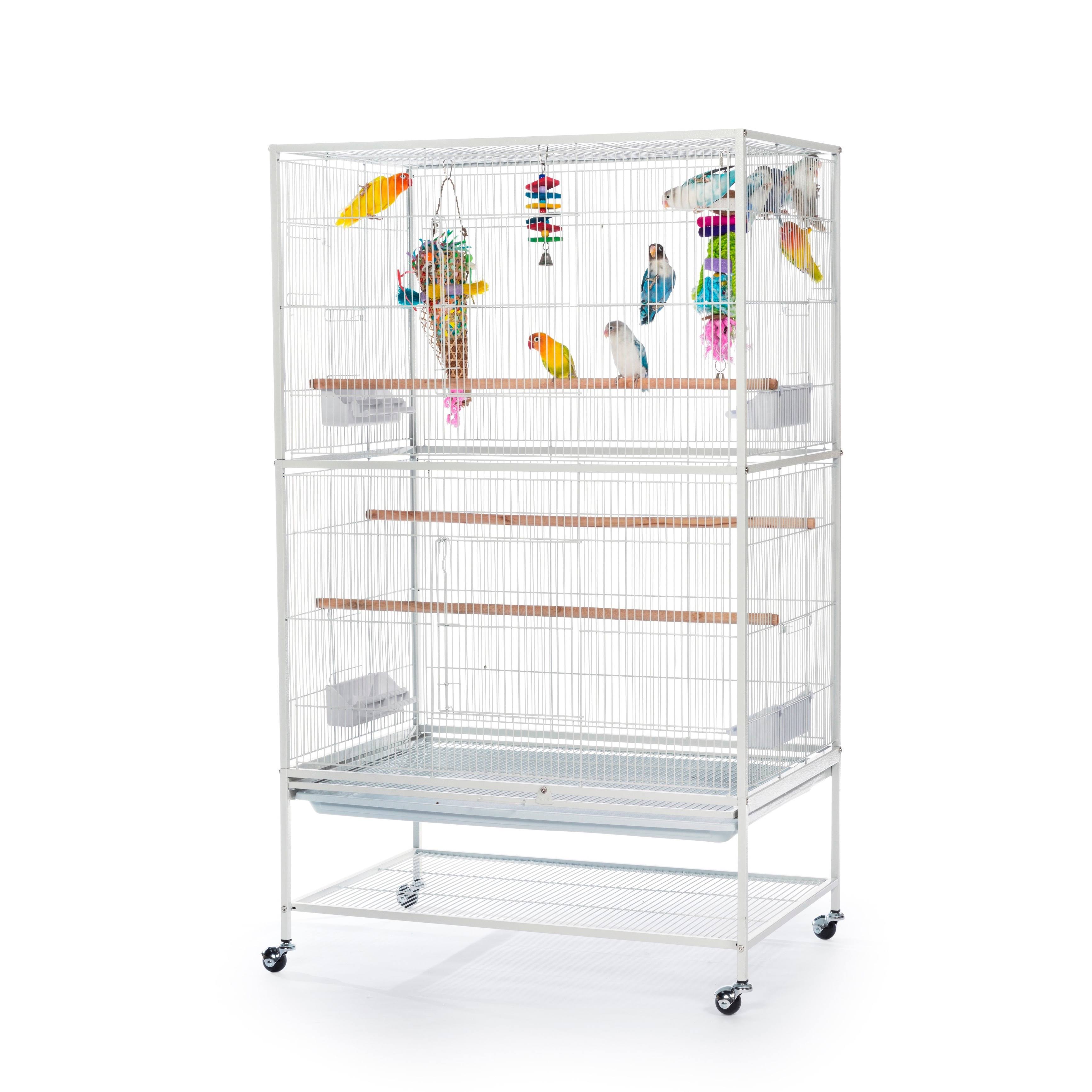 Prevue Wrought Iron Flight Cage with Stand, Chalk White