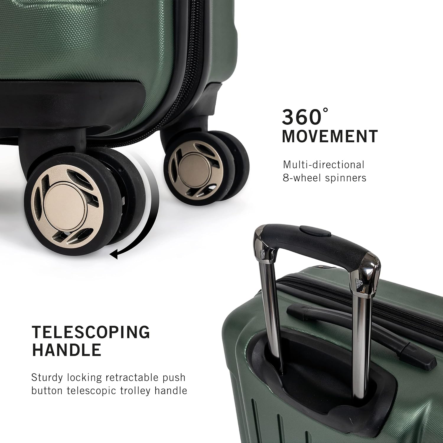 Kenneth Cole Reaction Renegade ABS Expandable 8-Wheel Upright, Cilantro, 28-Inch Checked