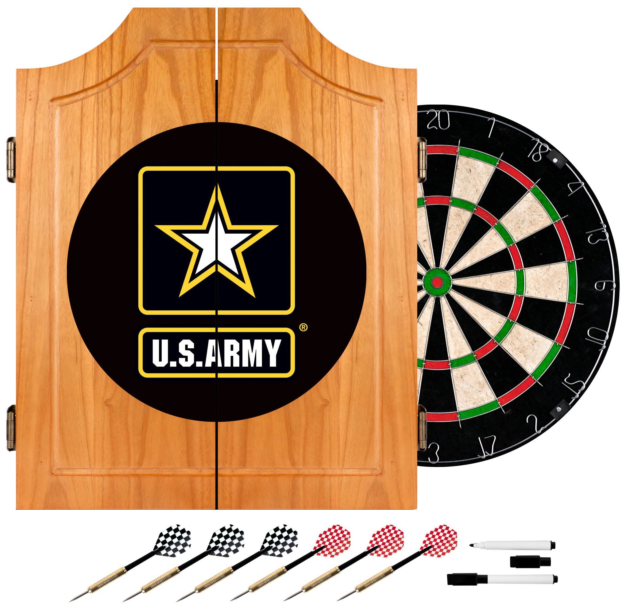 U.S. Army Wood Dart Cabinet Set
