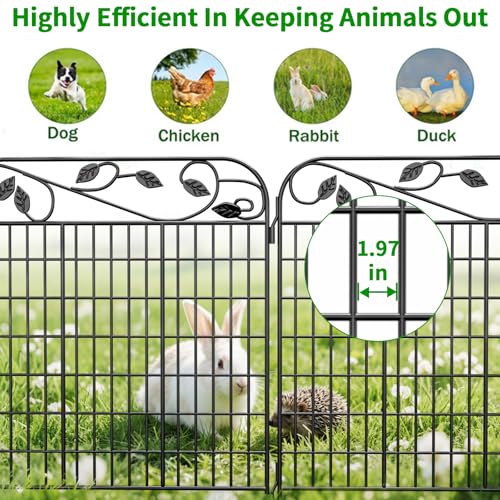 AMAGABELI GARDEN & HOME 4 Pack 44inch High 12ft Long Decorative Garden Fence Panels Border