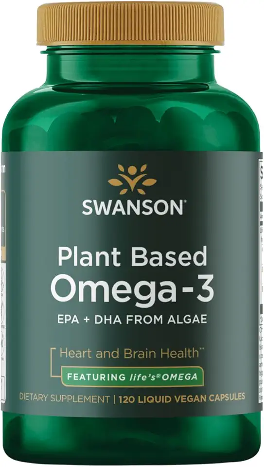 Swanson EFAs Plant Based Omega-3 - Featuring Life's Omega (120 Liquid Vegan Capsules) - Kansas Nuitrition - HNZSDS