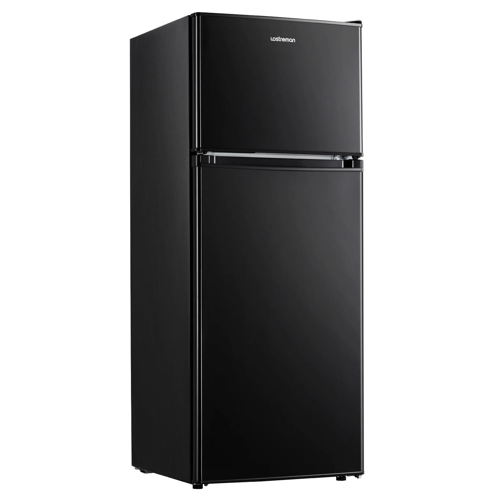 Upstreman 4.0 Cu.Ft Compact Refrigerator with Freezer, Large Capacity Double Door Mini Fridge-Black