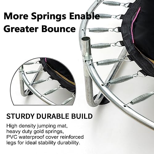 Trampoline for Kids, 5FT Adjustable for Toddler, Indoor/Outdoor Baby Trampoline with Enclosure Net, No-Gap Safe Design, Gifts for Boys & Girls