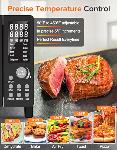 Nuwave Bravo Pro Smart 21QT Toaster Oven Air Fryer Combo, Convection Oven Countertop, 10 functions all in 1, with even & quick crisp technology