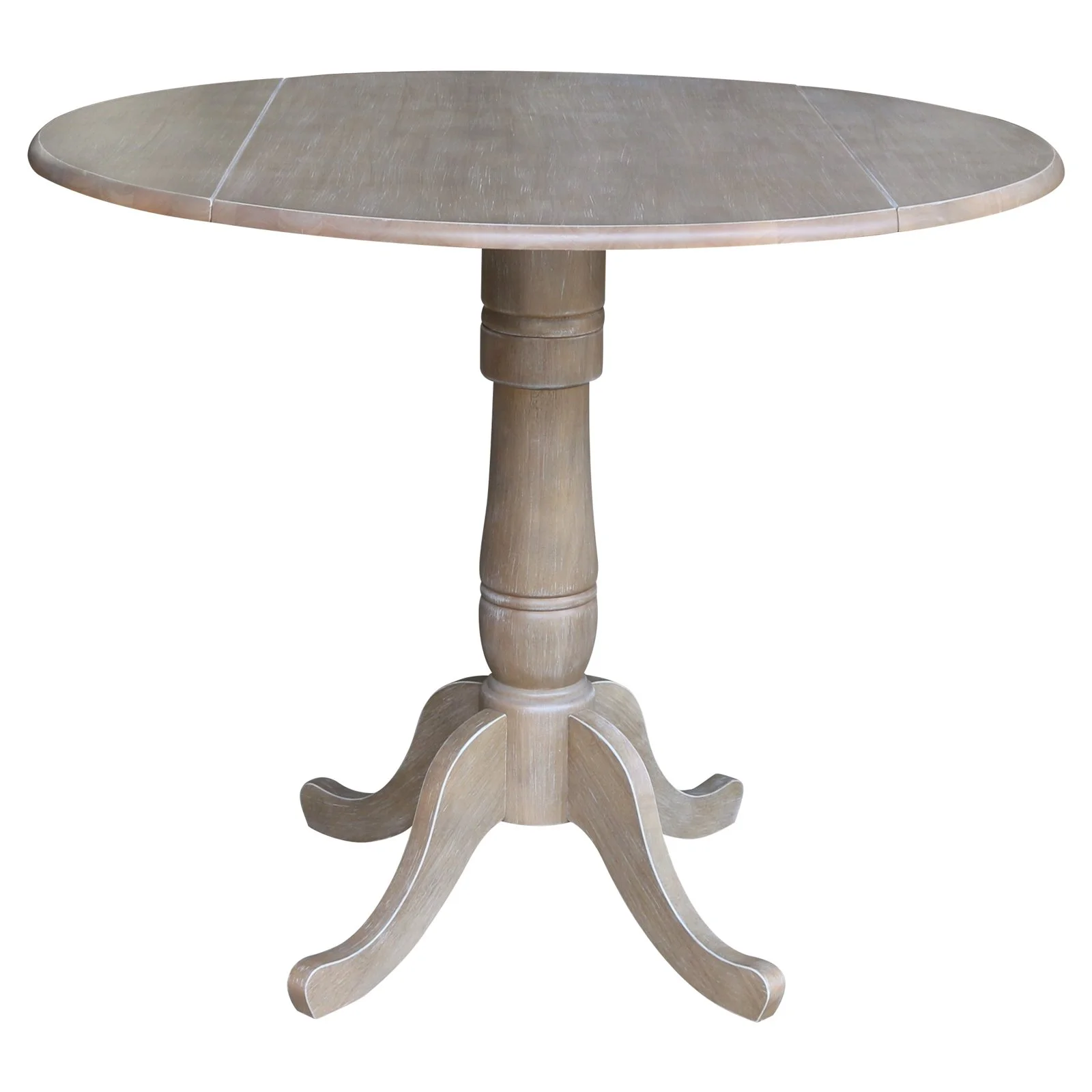 42" Round Dual Drop Leaf Pedestal Table - 35.5"H