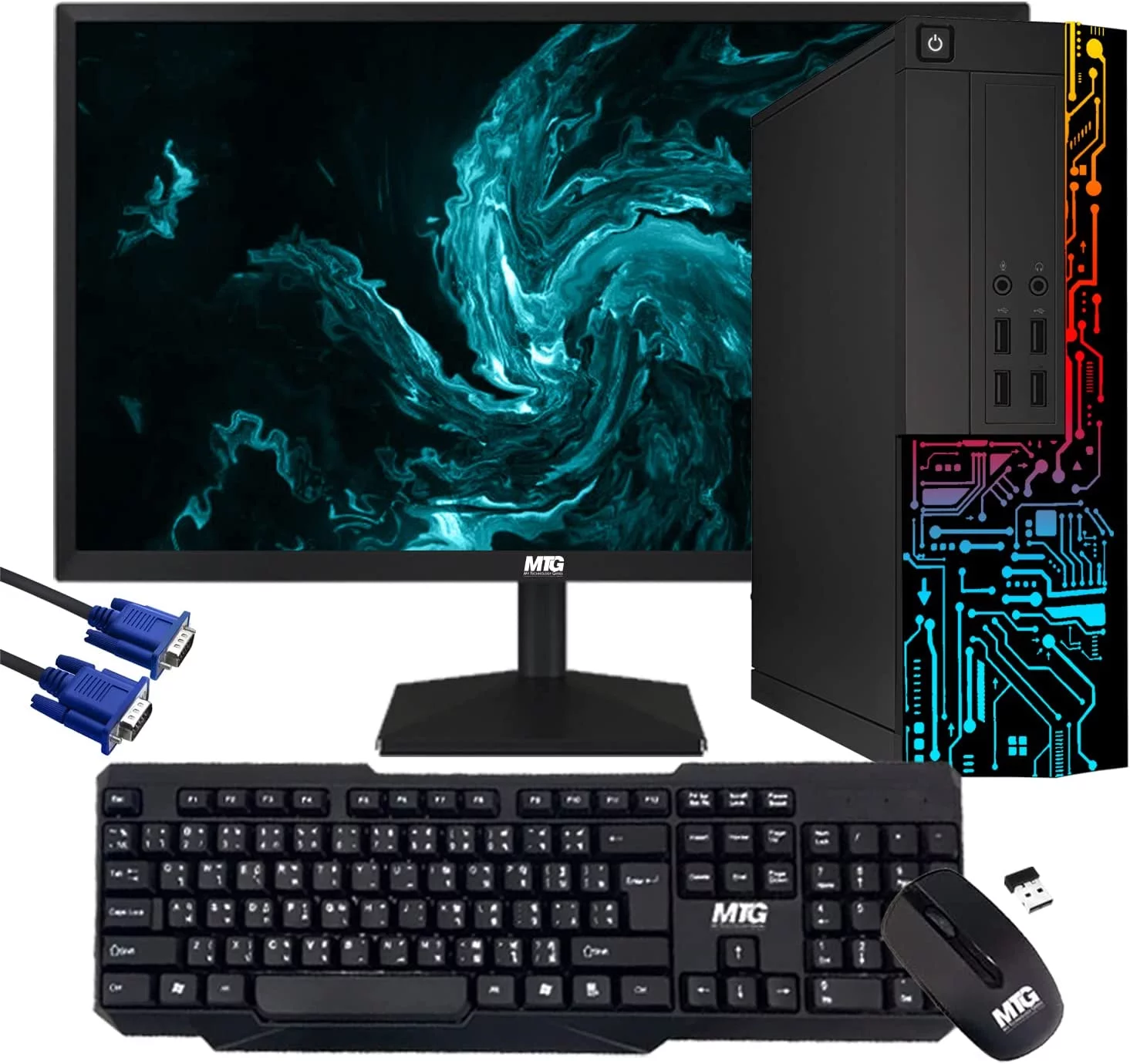 Restored Computer Desktop PC, Intel Core i7, TechMagnet Siwa 8, 16GB RAM, 1TB HDD, 27 Inch 165Hz Gaming Monitor, MTG Wireless Keyboard Mouse, WiFi